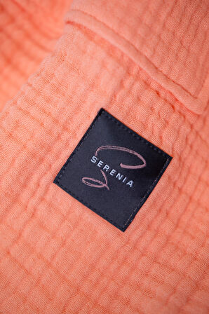 Neşe Home Stella 4 Kat Müslin Panço – Somon Renk, Yumuşak ve Nefes Alabilir