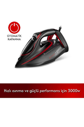 SINGER EXPERT PRO 3000W Seramik Tabanlı Buharlı Ütü, LED Ekran, Otomatik Kapanma, Anti-Kireç