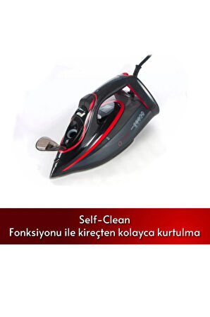 SINGER EXPERT PRO 3000W Seramik Tabanlı Buharlı Ütü, LED Ekran, Otomatik Kapanma, Anti-Kireç
