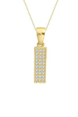 Minimal Altın Taşlı I Harfi Kolye