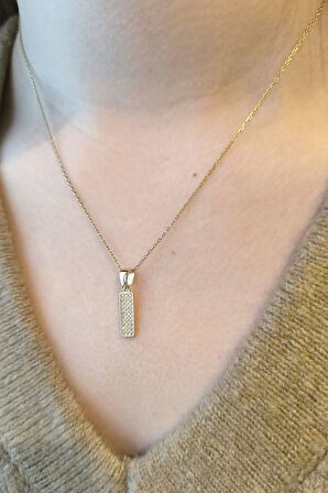 Minimal Altın Taşlı I Harfi Kolye