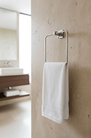 Krom Kare Topuzlu Kare Havluluk – (Yapıştır/Vidala) Montajlı, Parlak Kaplama Dayanıklı Metal Askı