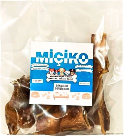 Zengin Proteinli Dana Kelle Derisi Köpek Ödülü 100Gr