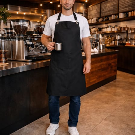 Profesyonel Mutfak Önlüğü,Cepli Ayarlanabilir Askılı belden bağlamalı/Unisex/Kadın/Erkek/Aşçı/Barista/Garson/Restoran/Cafe ve Ev Kullanımı için ideal -Su itici Dayanıklı Kumaş,70x80 cm