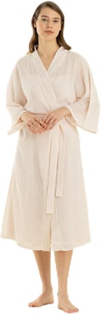 Chakra Elegant Sabahlık, Beyaz/Pembe