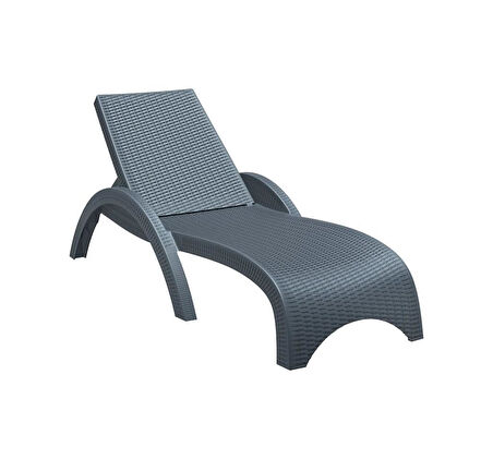 Omnipazar TRK-860 Siesta Fiji Rattan Desenli Ayarlanabilir Lüks Şezlong 