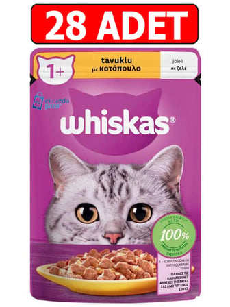 Whiskas Tavuklu Kedi Konserve 85 gr 28 Adet Pouch