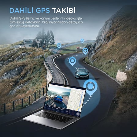 Juo C30 2K QHD Ön + FHD İç + FHD Arka 3 Kameralı WiFi GPS HDR Araç Kamerası Ekranlı 170 Derece Geniş Açı Gece Görüş
