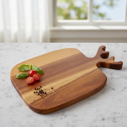 Geyik Boynuzu Akasya Kesme Tahtası Büyük Boy Antibakteriel Yıkanabilir Doğrama Tahtası Dikdörtgen, Yıkanabilir Akasya Kesme Tahtası (30 * 20 * 2cm)