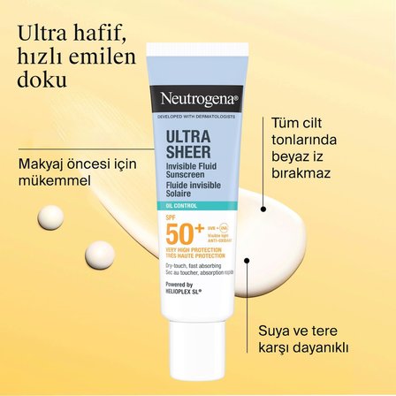 Ultra Sheer Oil Control Fluid SPF50+ Yüz Güneş Koruyucu 50 ml