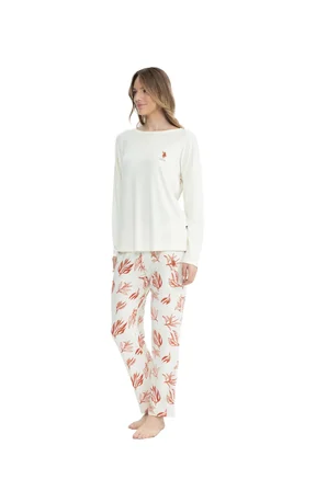 U.S. Polo Assn. Kadın Uzun Kollu Yuvarlak Yaka Pijama Takımı S25106