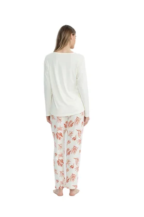 U.S. Polo Assn. Kadın Uzun Kollu Yuvarlak Yaka Pijama Takımı S25106