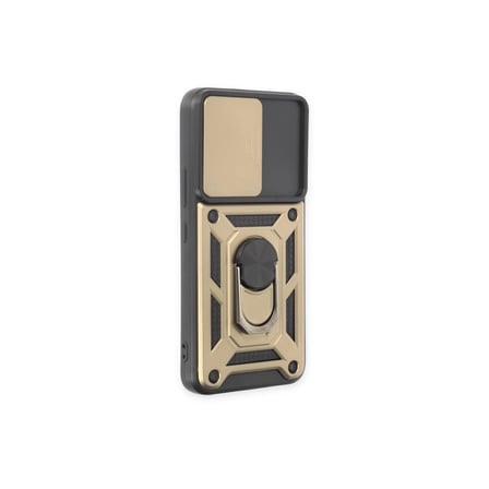 Samsung Uyumlu Galaxy S23 Kılıf Pars Lens Yüzüklü Silikon - Gold