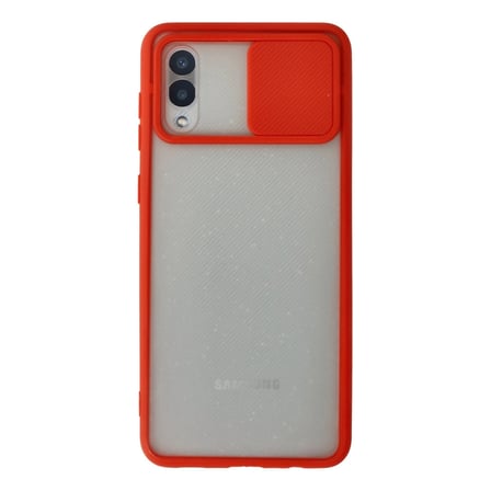 Samsung Uyumlu Galaxy A02 Kılıf Palm Buzlu Kamera Sürgülü Silikon - Kırmızı