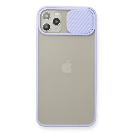 İphone 11 Pro Max Kılıf Palm Buzlu Kamera Sürgülü Silikon - Lila
