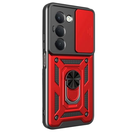 Xiaomi Uyumlu Redmi 15 4g Pars Lens Yüzüklü Silikon - Kırmızı
