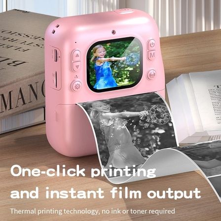 Magicool Çocuk Dijital Fotoğraf Makinesi Pembe 12 MP Full HD Termal Baskılı