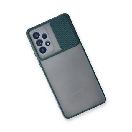 Samsung Uyumlu Galaxy A33 5g Kılıf Palm Buzlu Kamera Sürgülü Silikon - Yeşil