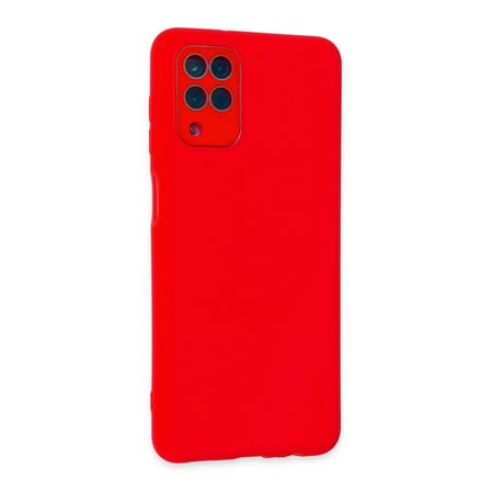 Samsung Uyumlu Galaxy A22 Kılıf Lansman Glass Kapak - Kırmızı