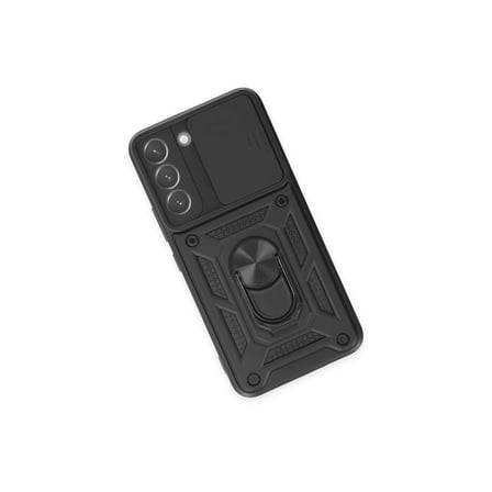 Samsung Uyumlu Galaxy S23 Fe Kılıf Pars Lens Yüzüklü Silikon - Siyah