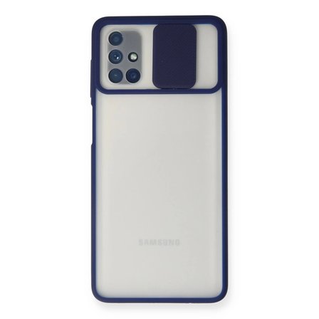 Samsung Galaxy M51 Kılıf Palm Buzlu Kamera Sürgülü Silikon - Lacivert