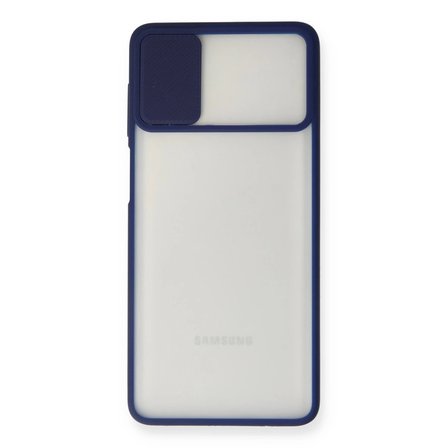 Samsung Galaxy M51 Kılıf Palm Buzlu Kamera Sürgülü Silikon - Lacivert