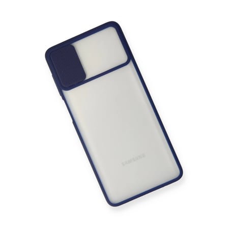 Samsung Galaxy M51 Kılıf Palm Buzlu Kamera Sürgülü Silikon - Lacivert