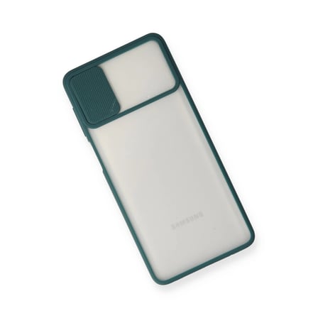 Samsung Galaxy M51 Kılıf Palm Buzlu Kamera Sürgülü Silikon - Yeşil