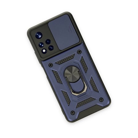 Xiaomi Uyumlu Poco M4 Pro 5g Kılıf Pars Lens Yüzüklü Silikon - Lacivert