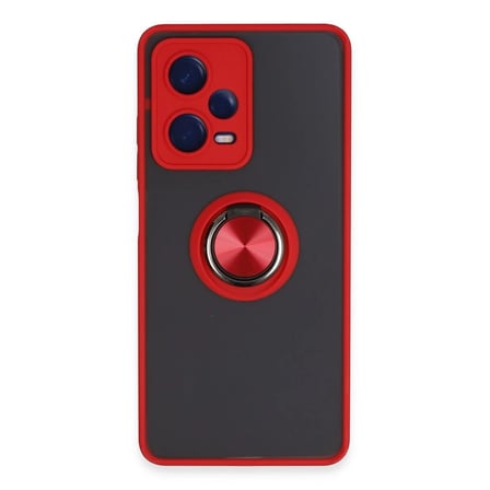 Xiaomi Redmi Note 12 5g Kılıf Montreal Yüzüklü Silikon Kapak - Kırmızı