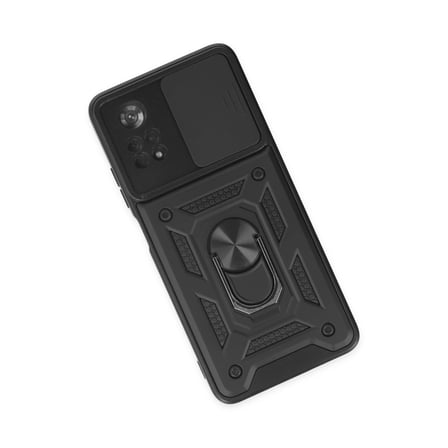 Xiaomi Uyumlu Poco X4 Pro 5g Kılıf Pars Lens Yüzüklü Silikon - Siyah