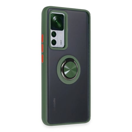 Xiaomi Uyumlu Mi 12t Pro Kılıf Montreal Yüzüklü Silikon Kapak - Yeşil