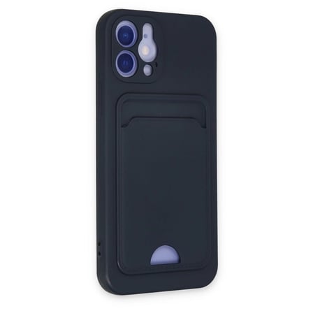 İphone 12 Kılıf Kelvin Kartvizitli Silikon - Lacivert
