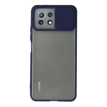 Xiaomi Mi 11 Lite Kılıf Palm Buzlu Kamera Sürgülü Silikon - Lacivert