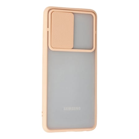 Samsung Uyumlu Galaxy A52 Kılıf Palm Buzlu Kamera Sürgülü Silikon - Pembe