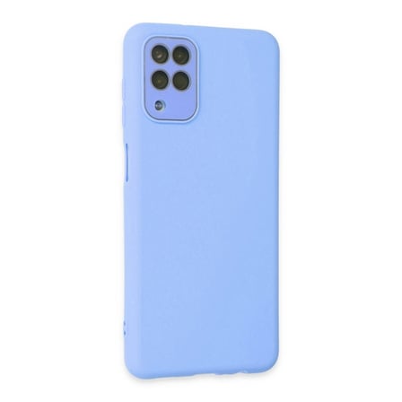 Samsung Uyumlu Galaxy A22 Kılıf Lansman Glass Kapak - Mavi