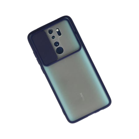 Xiaomi Redmi Note 8 Pro Kılıf Palm Buzlu Kamera Sürgülü Silikon - Lacivert