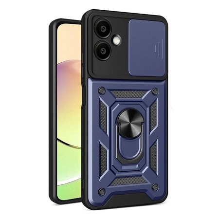 Samsung Uyumlu Galaxy A07 4g Pars Lens Yüzüklü Silikon - Lacivert