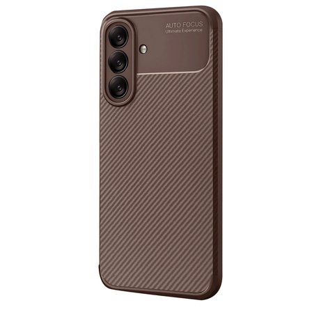 Samsung Uyumlu Galaxy A56 Kılıf Auto Focus Karbon Kapak - Kahverengi