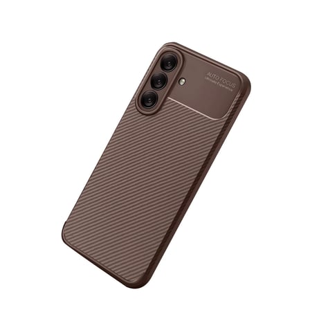Samsung Uyumlu Galaxy A56 Kılıf Auto Focus Karbon Kapak - Kahverengi