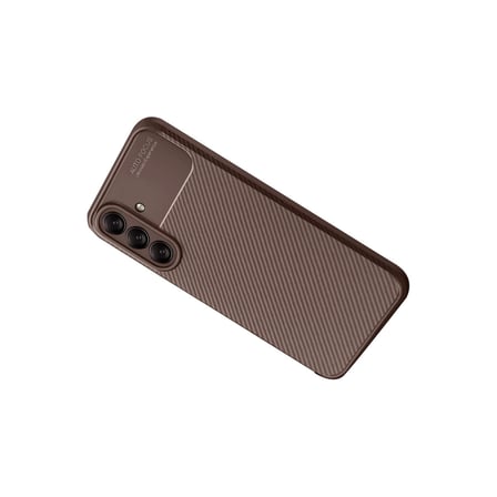 Samsung Uyumlu Galaxy A56 Kılıf Auto Focus Karbon Kapak - Kahverengi