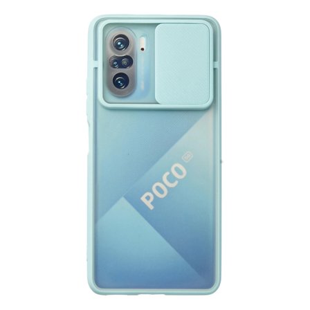 Xiaomi Uyumlu Poco F3 Kılıf Palm Buzlu Kamera Sürgülü Silikon - Turkuaz