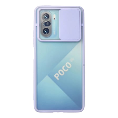 Xiaomi Uyumlu Poco F3 Kılıf Palm Buzlu Kamera Sürgülü Silikon - Lila