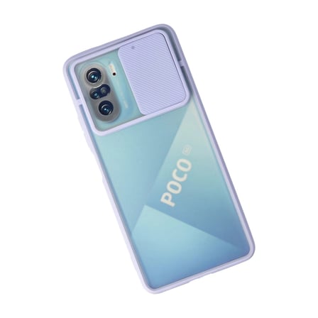 Xiaomi Uyumlu Poco F3 Kılıf Palm Buzlu Kamera Sürgülü Silikon - Lila