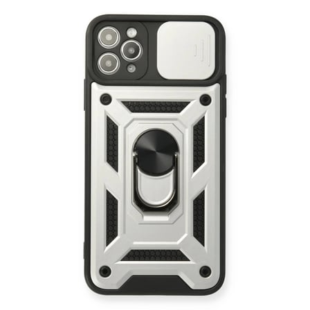 İphone 11 Pro Kılıf Pars Lens Yüzüklü Silikon - Gümüş