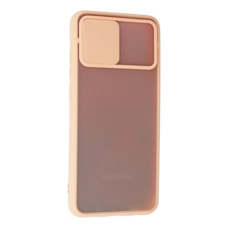 Samsung Uyumlu Galaxy A02s Kılıf Palm Buzlu Kamera Sürgülü Silikon - Pembe