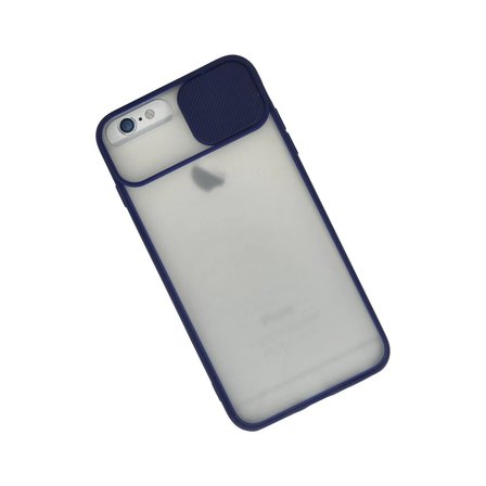 İphone 6 Plus Kılıf Palm Buzlu Kamera Sürgülü Silikon - Lacivert
