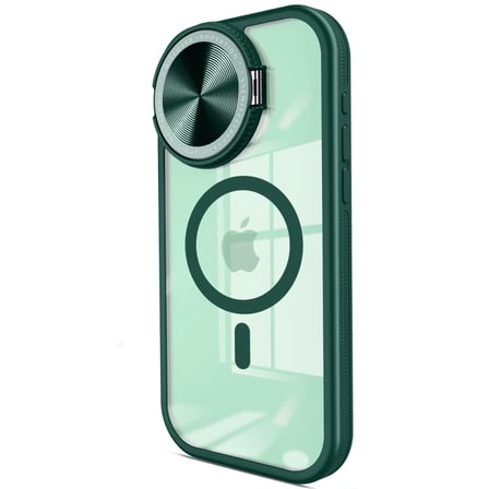 İphone 15 Pro Max Kılıf Teleskop Lens Magsafe Silikon Kapak - Koyu Yeşil