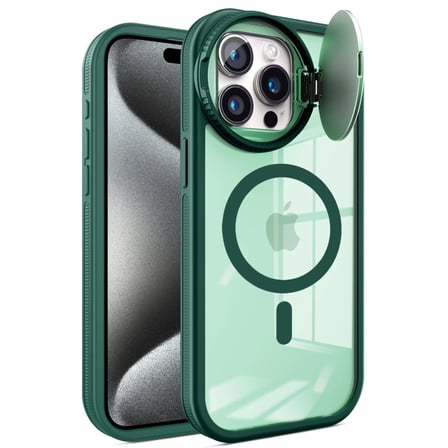 İphone 15 Pro Max Kılıf Teleskop Lens Magsafe Silikon Kapak - Koyu Yeşil