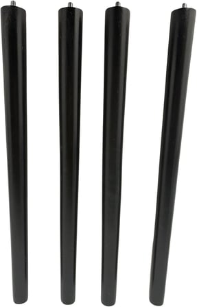 Hamadex 60 cm Siyah Konik Ahşap Ayak, Bağlantı Aparatları Dahil, 4 Adet (41 cm)